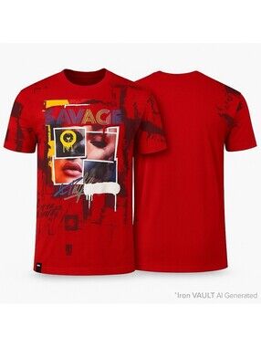 Contender T-Shirt Mens 2XL Red Savage Graphic Streetwear Urban Art NWT